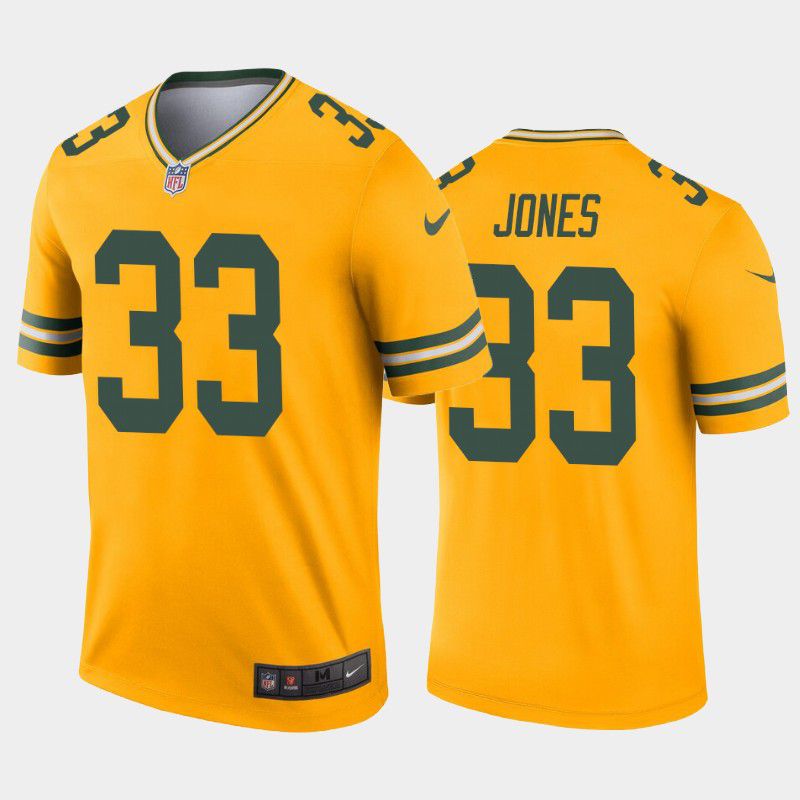 Men Green Bay Packers #33 Aaron Jones Nike Gold Inverted Legend NFL Jersey->green bay packers->NFL Jersey